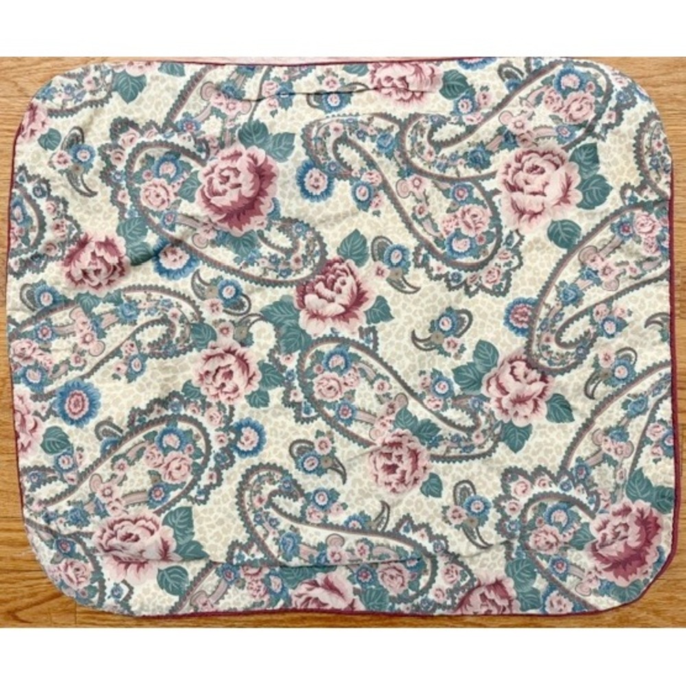 Vintage Pink and green paisley pillow sham, Springs